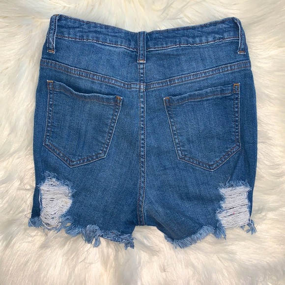 Aphrodite Ripped High-Waisted Jean Short - Picture 2 of 3